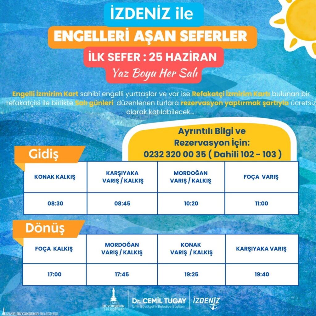 izmir engellilere özel izdeniz seferi