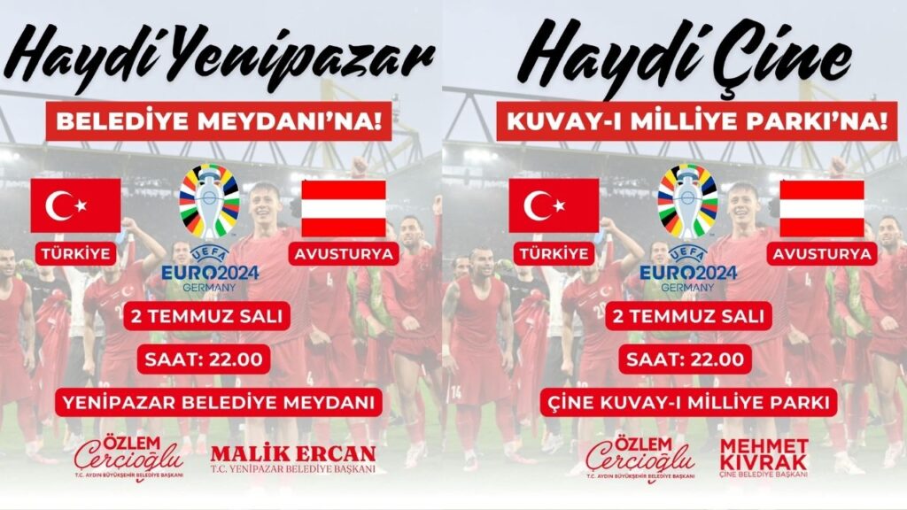 Aydın Milli Takım Euro 2024 Dev Ekran İzleme Noktaları