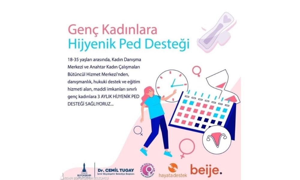 genç kadınlara ped desteği