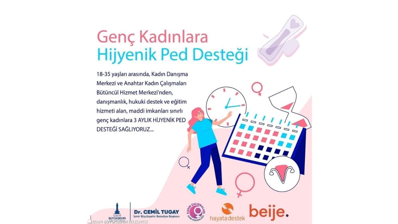 genç kadınlara ped desteği